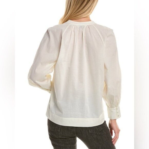 NWT‎ Joie Dracha Porcelain Pleated Top Long Sleeve Top 9118P04950B Size S - Picture 3 of 14
